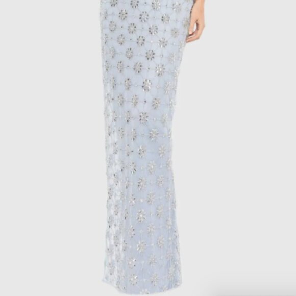 MAC DUGGAL A93744 EMBELLISHED MESH V-NECK SLEEVELSSS POWDER BLUE GOWN 18 - Picture 5 of 7